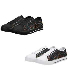 Falling Flowers Womens Low Top Canvas Shoes