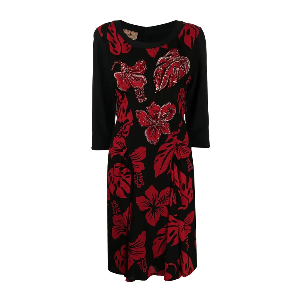 Floral Print Embellished Dress