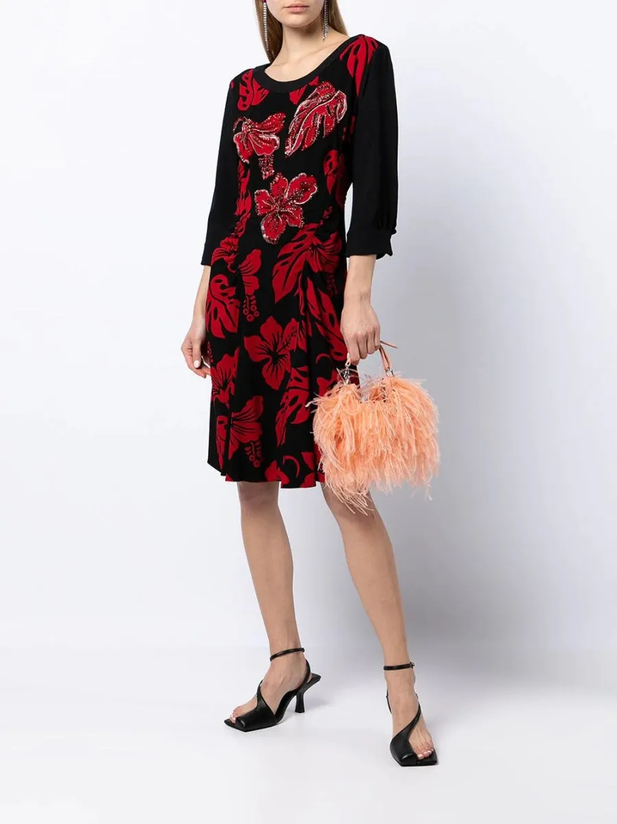 Floral Print Embellished Dress