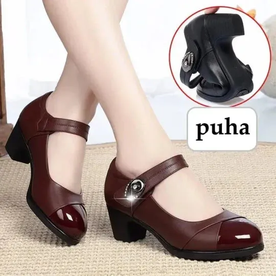 Free ShippingWomen's Diamond Button Soft Sole Leather Orthopedic ShoesComfortable, Non-slip
