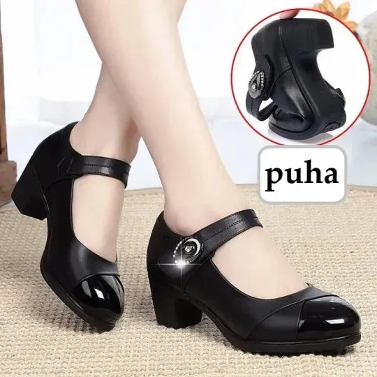 Free ShippingWomen's Diamond Button Soft Sole Leather Orthopedic ShoesComfortable, Non-slip