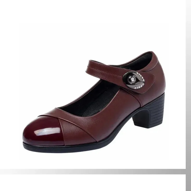 Free ShippingWomen's Diamond Button Soft Sole Leather Orthopedic ShoesComfortable, Non-slip