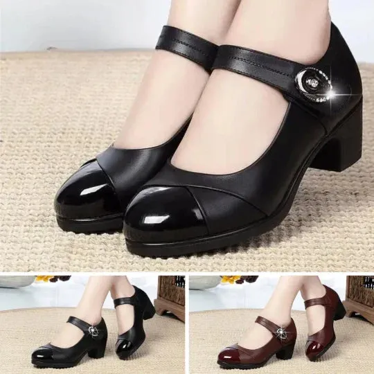 Free ShippingWomen's Diamond Button Soft Sole Leather Orthopedic ShoesComfortable, Non-slip