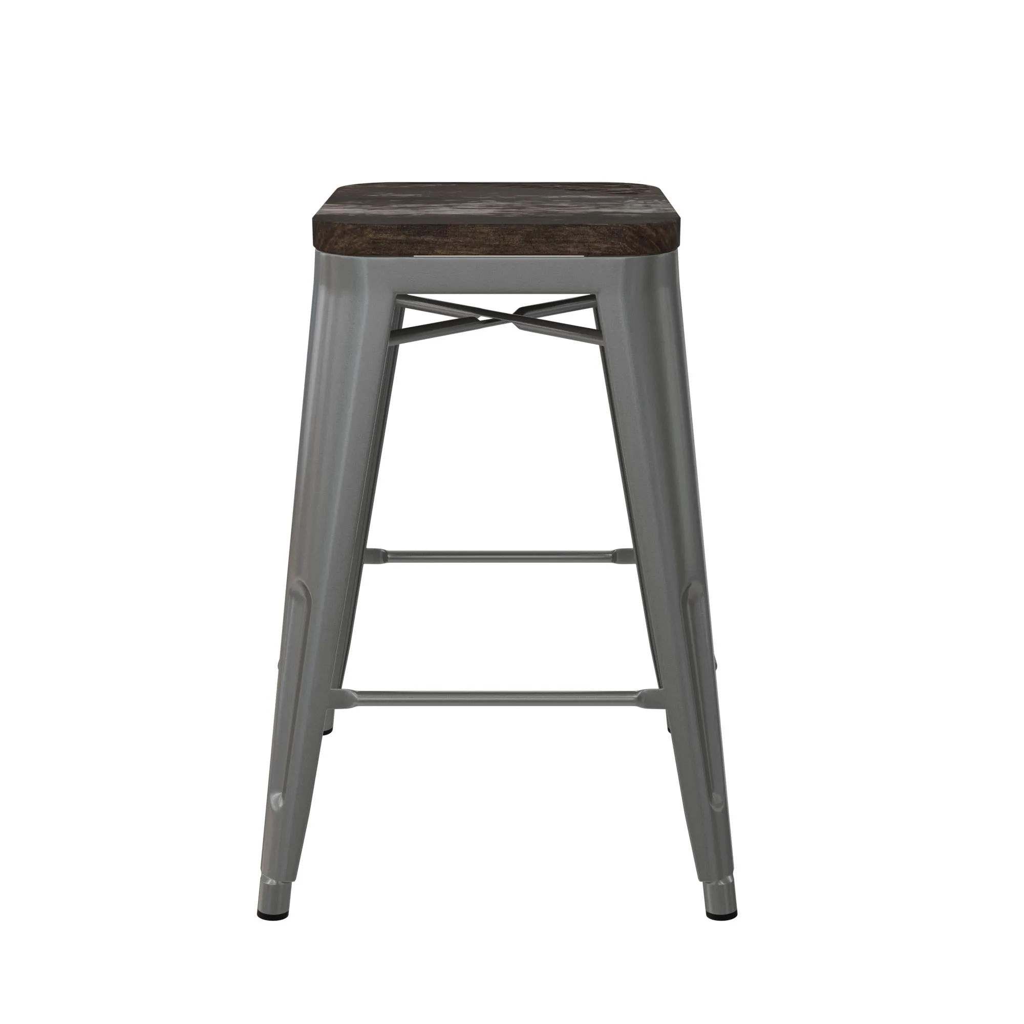 Fusion 24" Stackable Counter Height Bar Stool, Set of 2