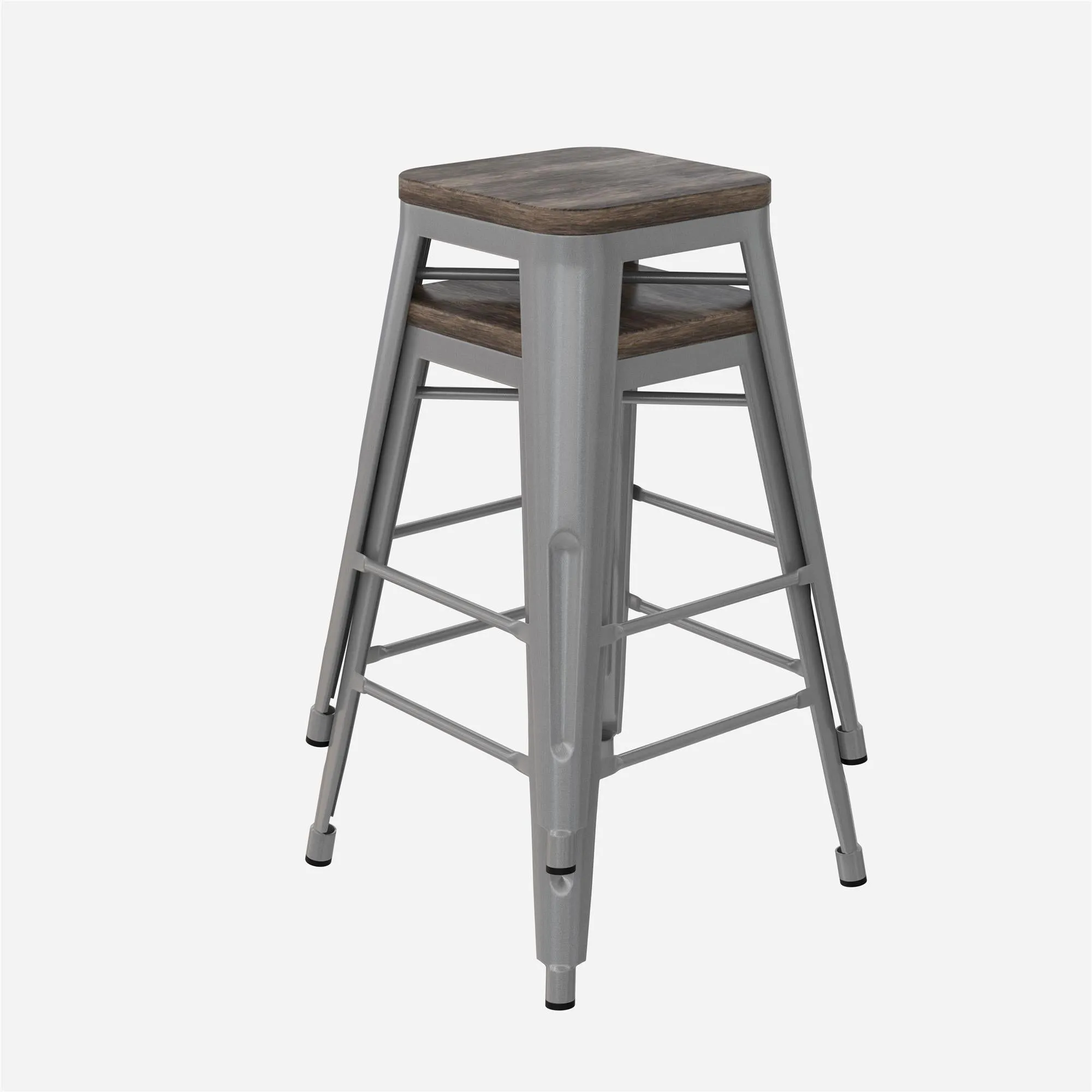 Fusion 24" Stackable Counter Height Bar Stool, Set of 2