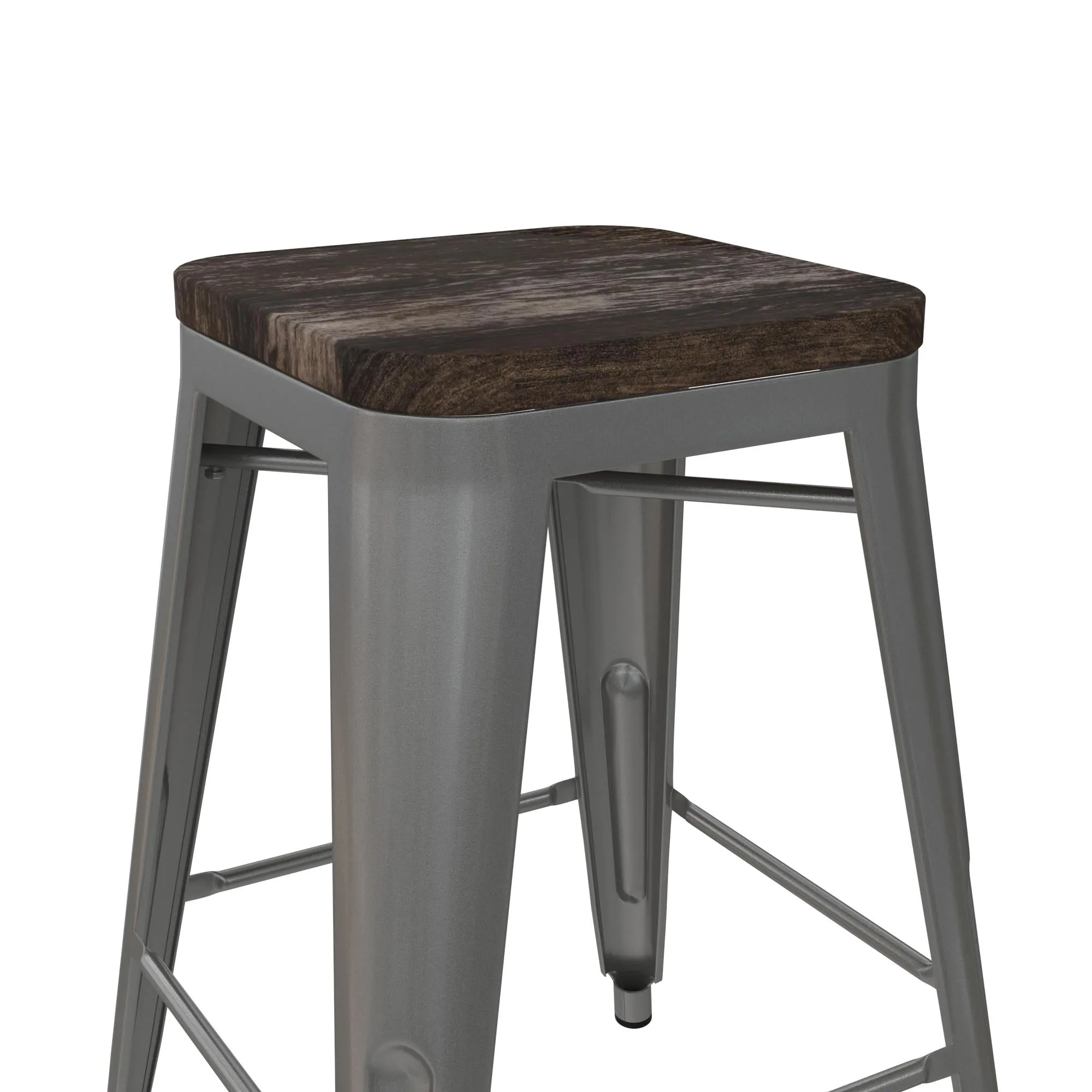 Fusion 24" Stackable Counter Height Bar Stool, Set of 2