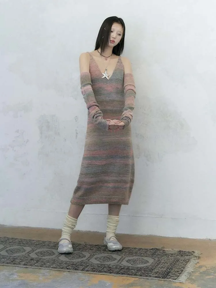 Gradation Knit V-Neck Cami Dress【s0000007576】