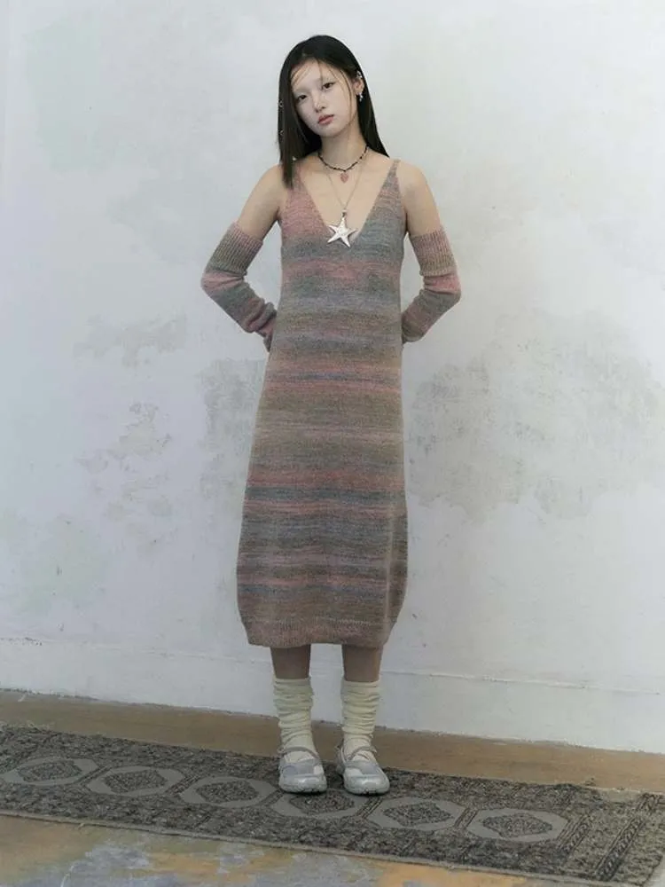 Gradation Knit V-Neck Cami Dress【s0000007576】