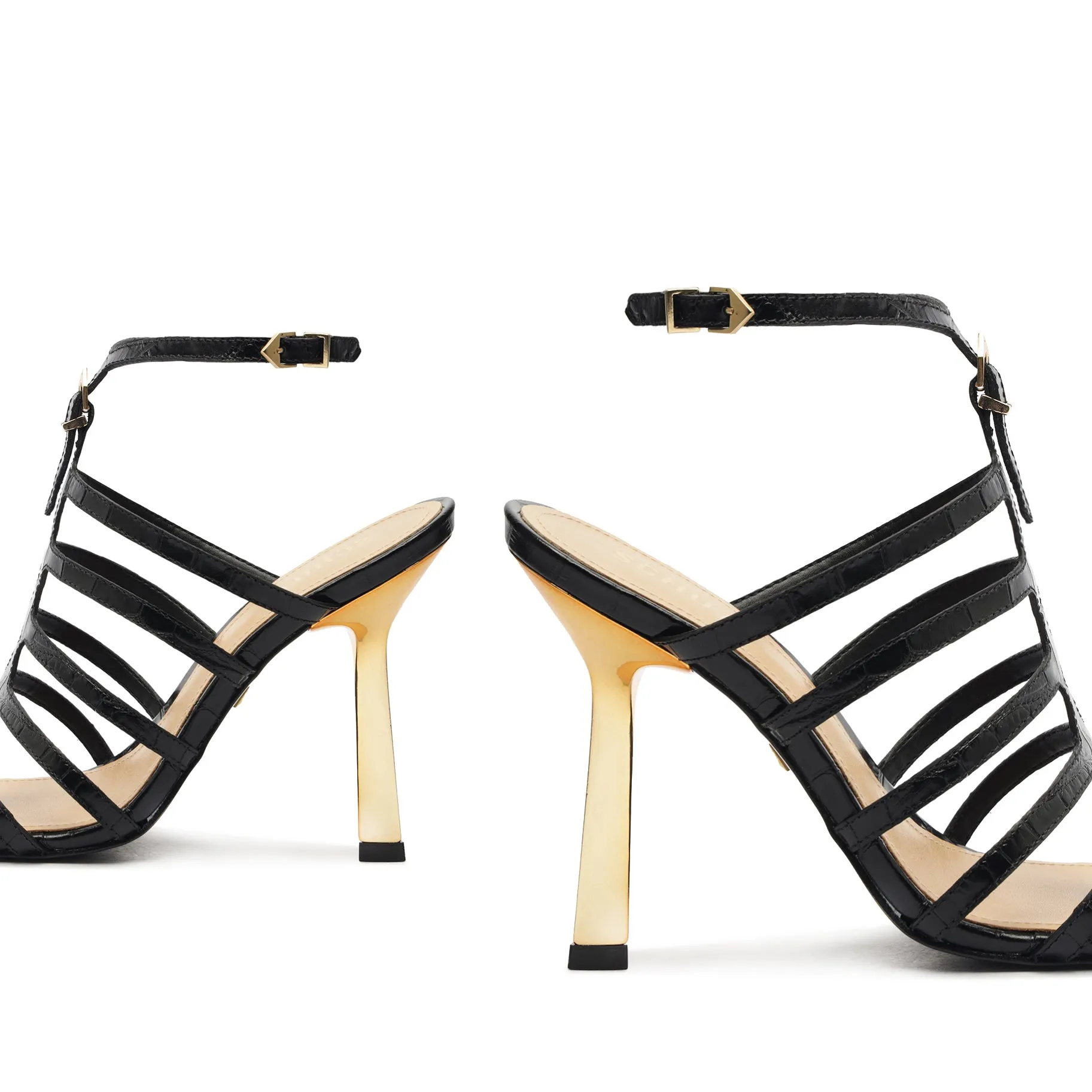 Hayden Crocodile-Embossed Leather Sandal
