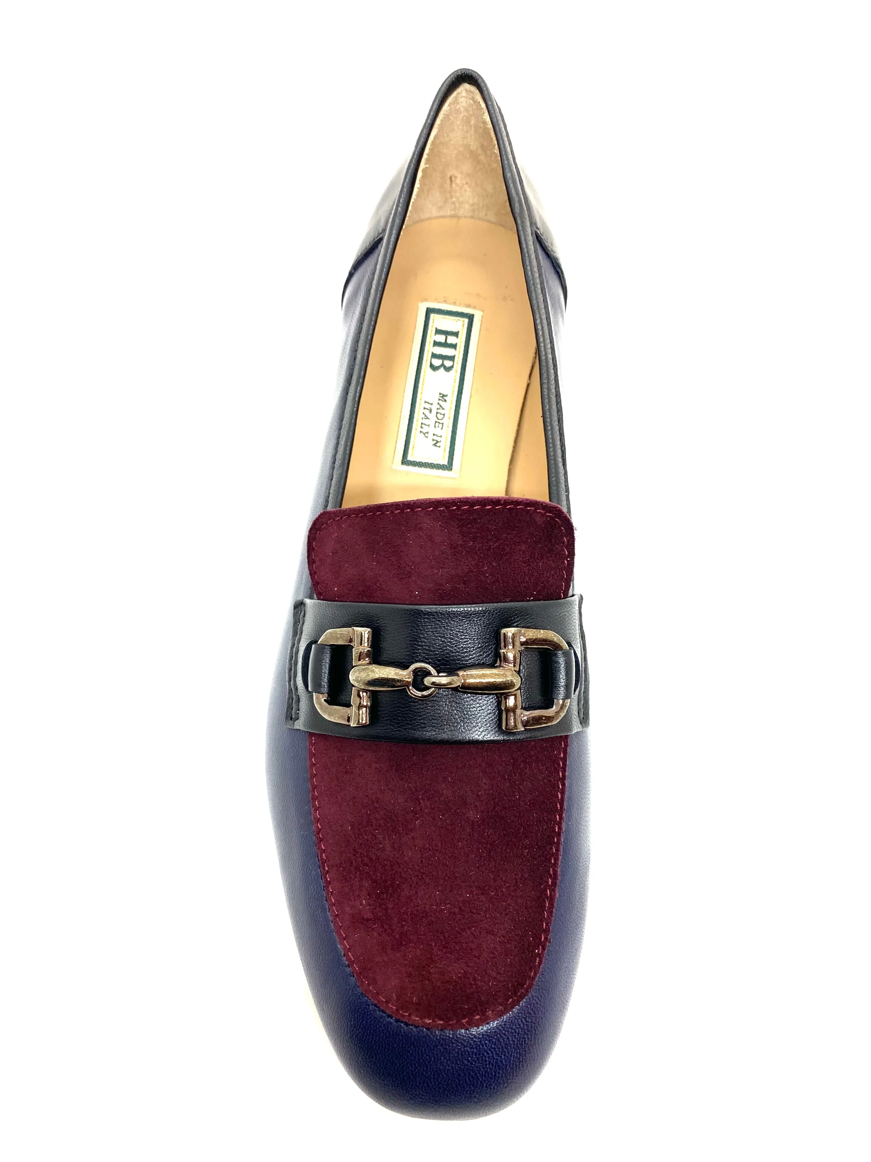 HB Italia Ladies Block Heel Tab Front Pump