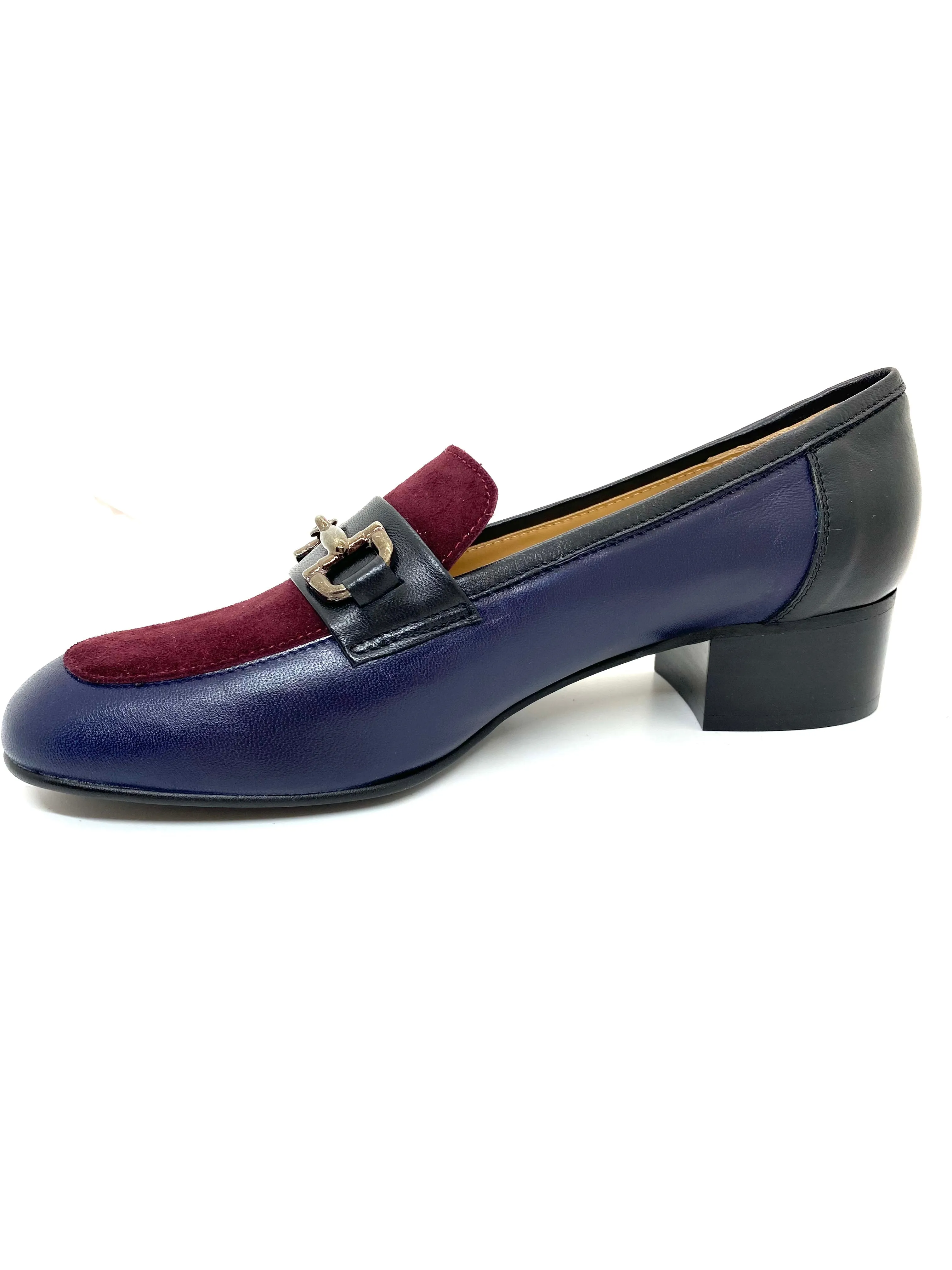 HB Italia Ladies Block Heel Tab Front Pump