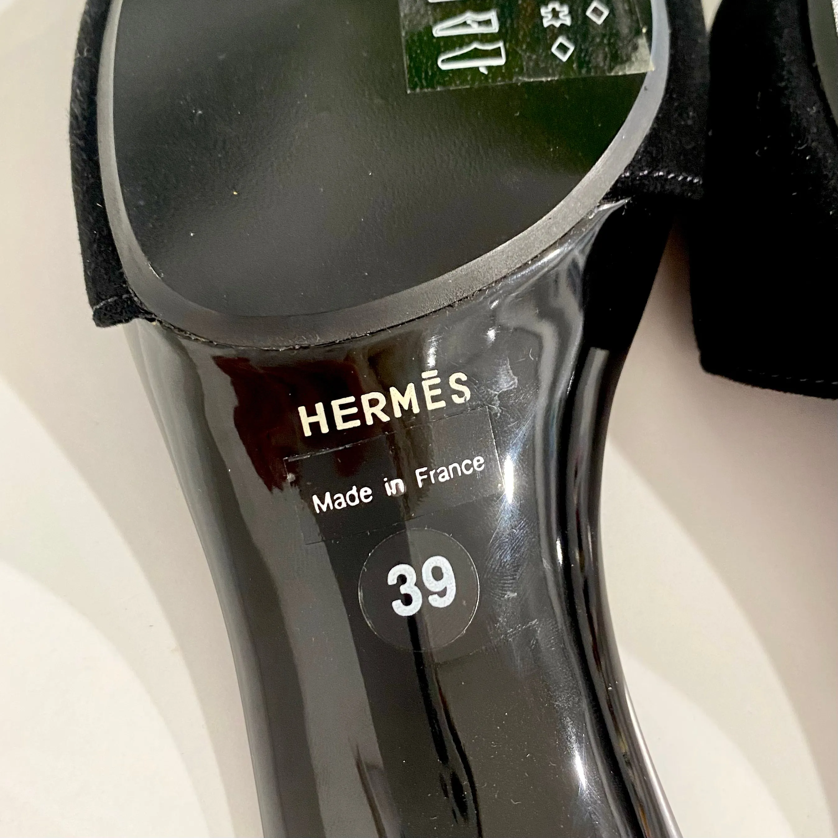 Hermès Black Suede Sandals