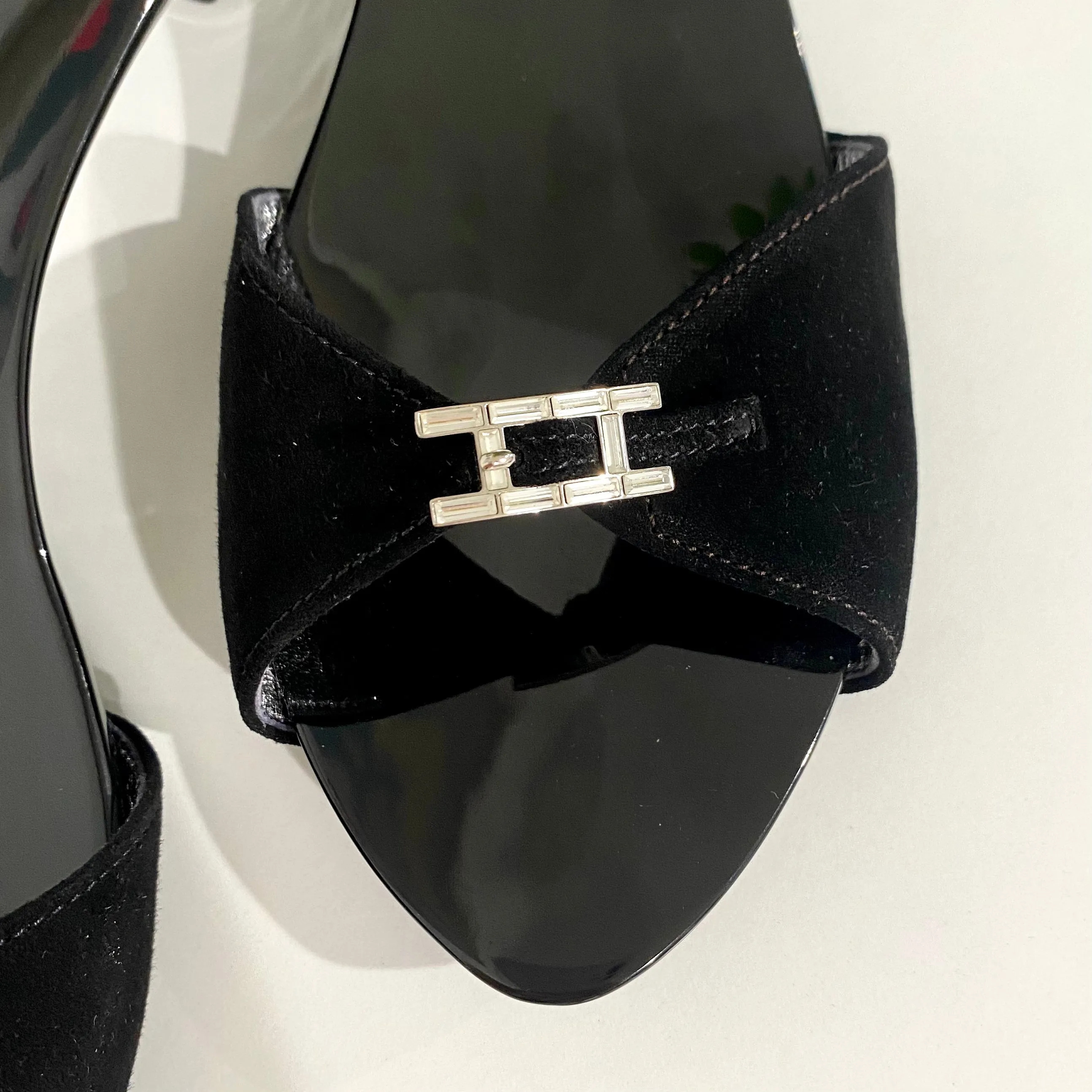 Hermès Black Suede Sandals