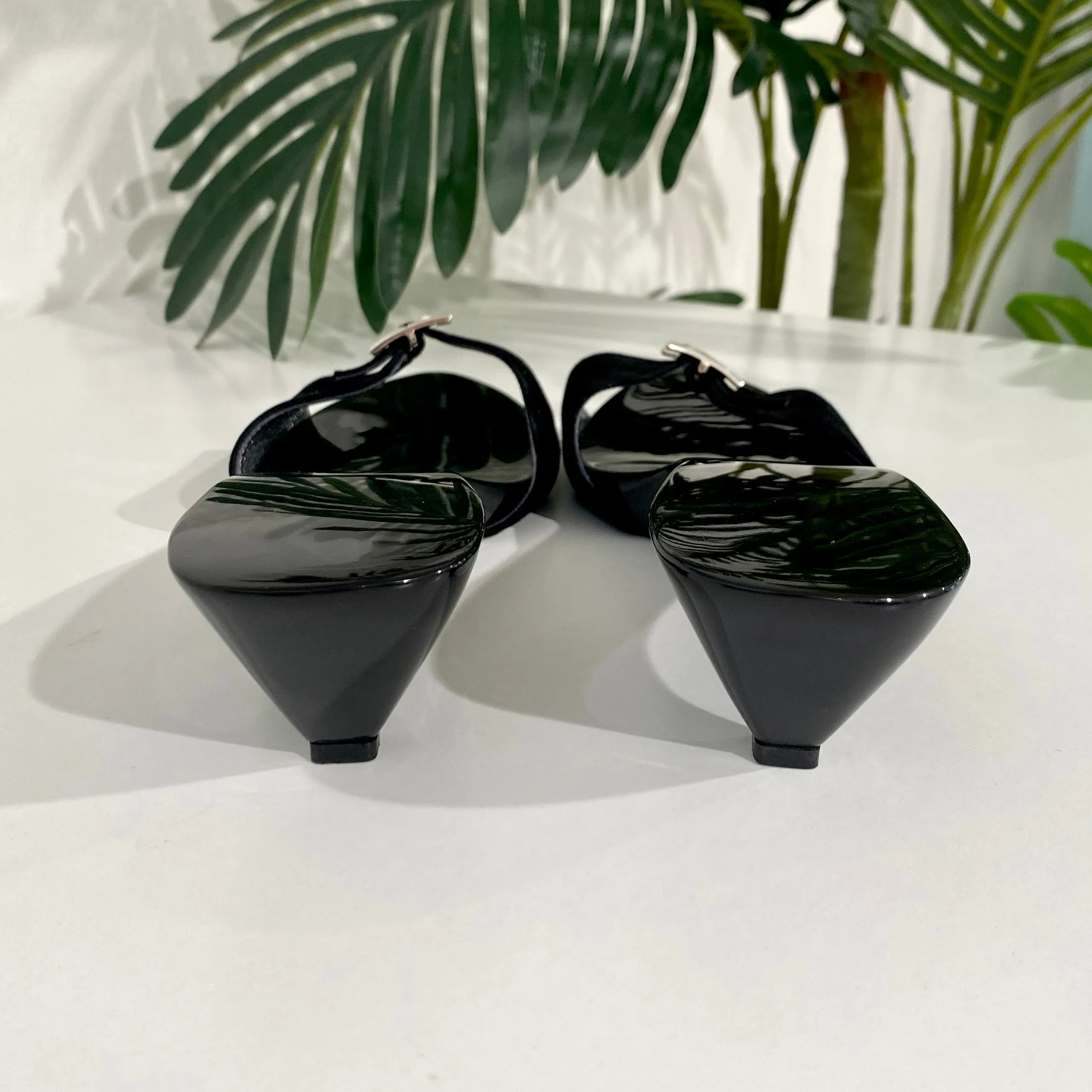 Hermès Black Suede Sandals