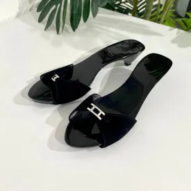 Hermès Black Suede Sandals