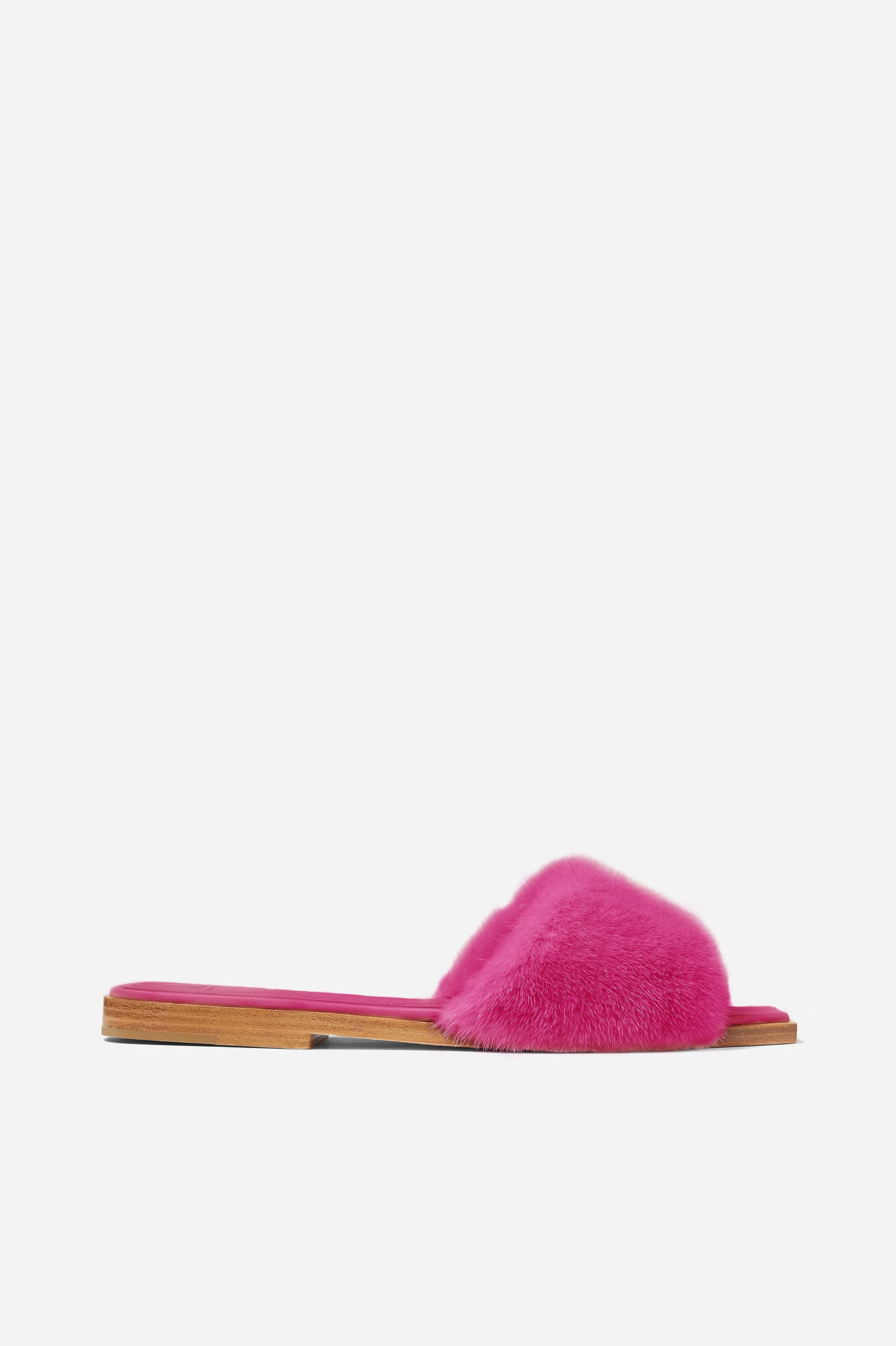 Hot Pink Mink Slides