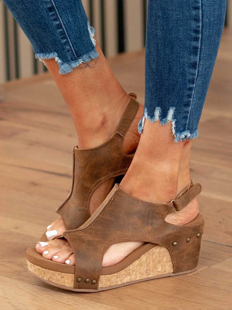 iForgirls Mid Heel Wedge Sandals