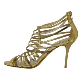 Jimmy Choo Metallic Gold Sandals 38.5