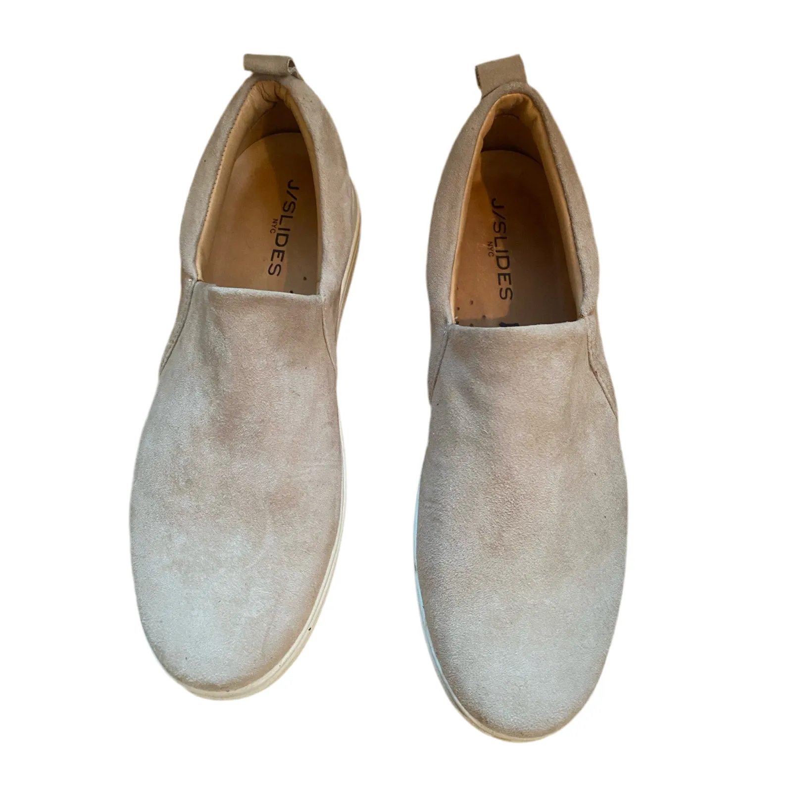 J/Slides Tan Suede Nipster Slip-on Sneakers Size 10