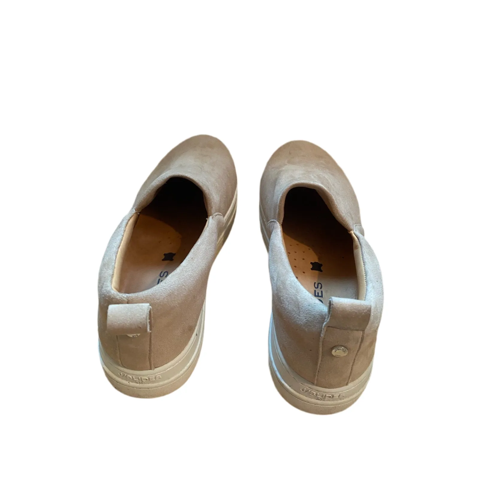 J/Slides Tan Suede Nipster Slip-on Sneakers Size 10