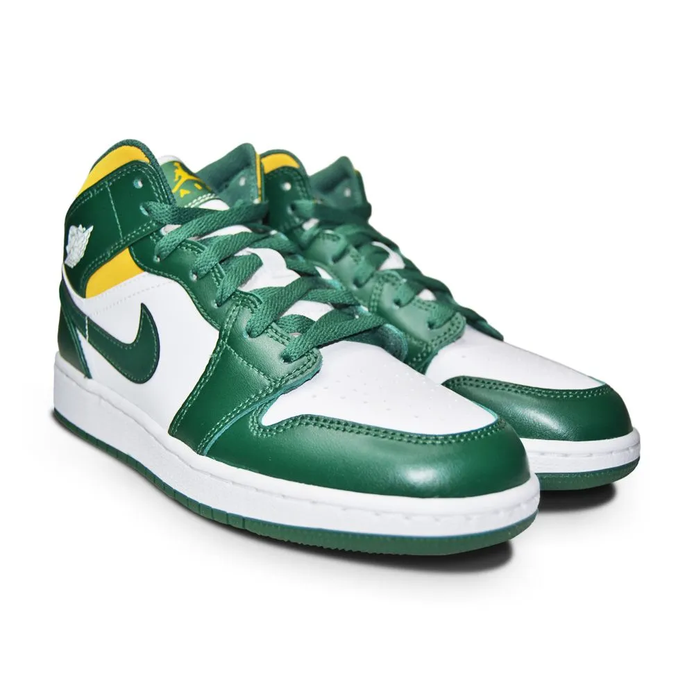 Juniors Nike Air Jordan 1 Mid - 554725 371 - Nobel Green Pollen White