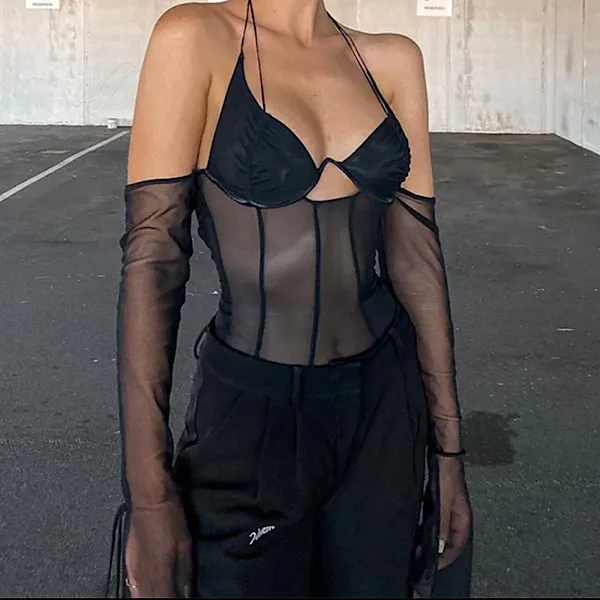 Laced Meshed Top