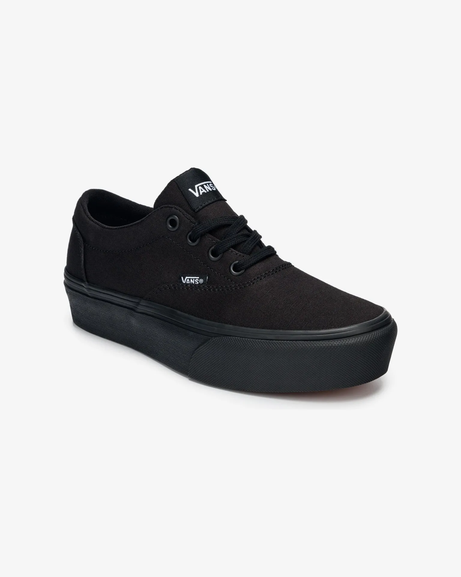 Ladies Vans Doheny Low-Top All Black School Platform sale
