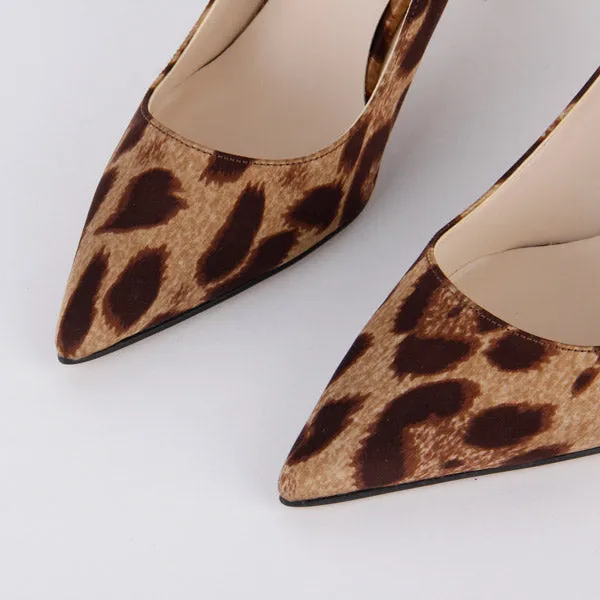 *LONDON HEEL - leopard, 8cm size UK 2.5