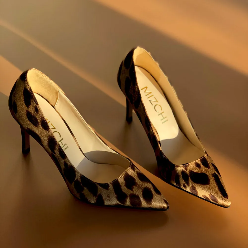 *LONDON HEEL - leopard, 8cm size UK 2.5