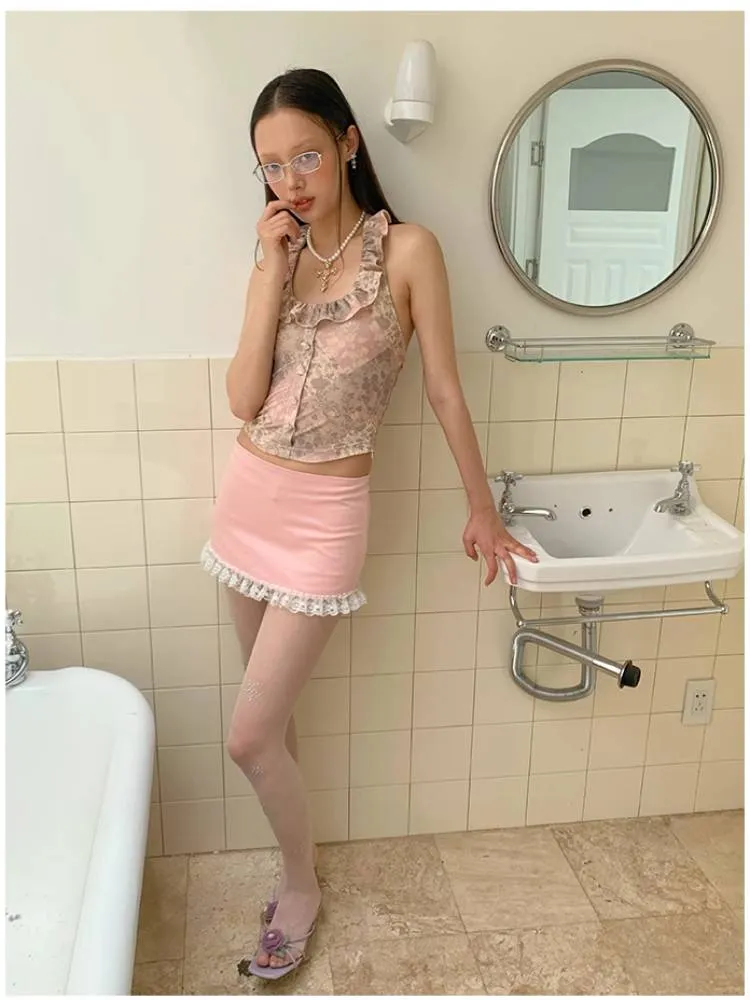 Low waist hot girl lace skirt【s0000008424】