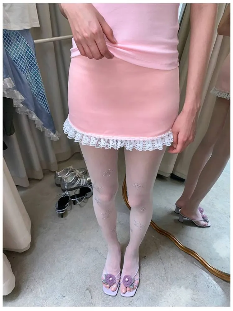 Low waist hot girl lace skirt【s0000008424】