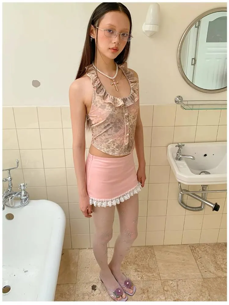Low waist hot girl lace skirt【s0000008424】