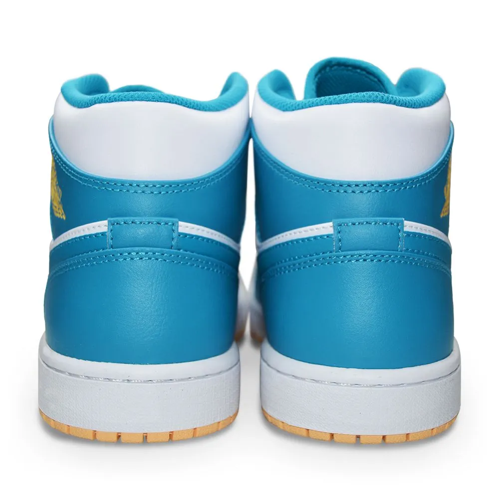 Mens Nike Air Jordan 1 Mid - DQ8426 400 - Aquatone Celestial Gold White
