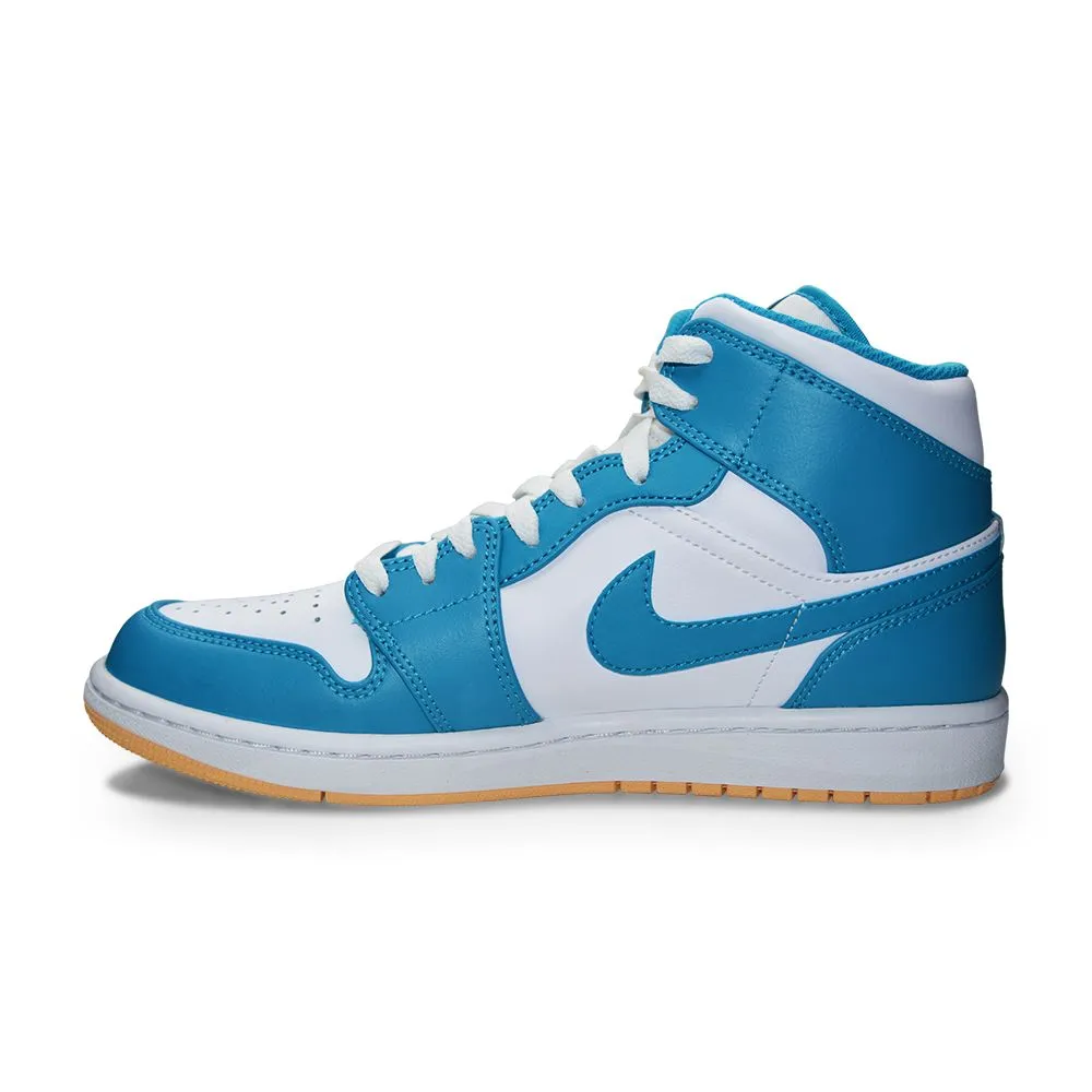 Mens Nike Air Jordan 1 Mid - DQ8426 400 - Aquatone Celestial Gold White