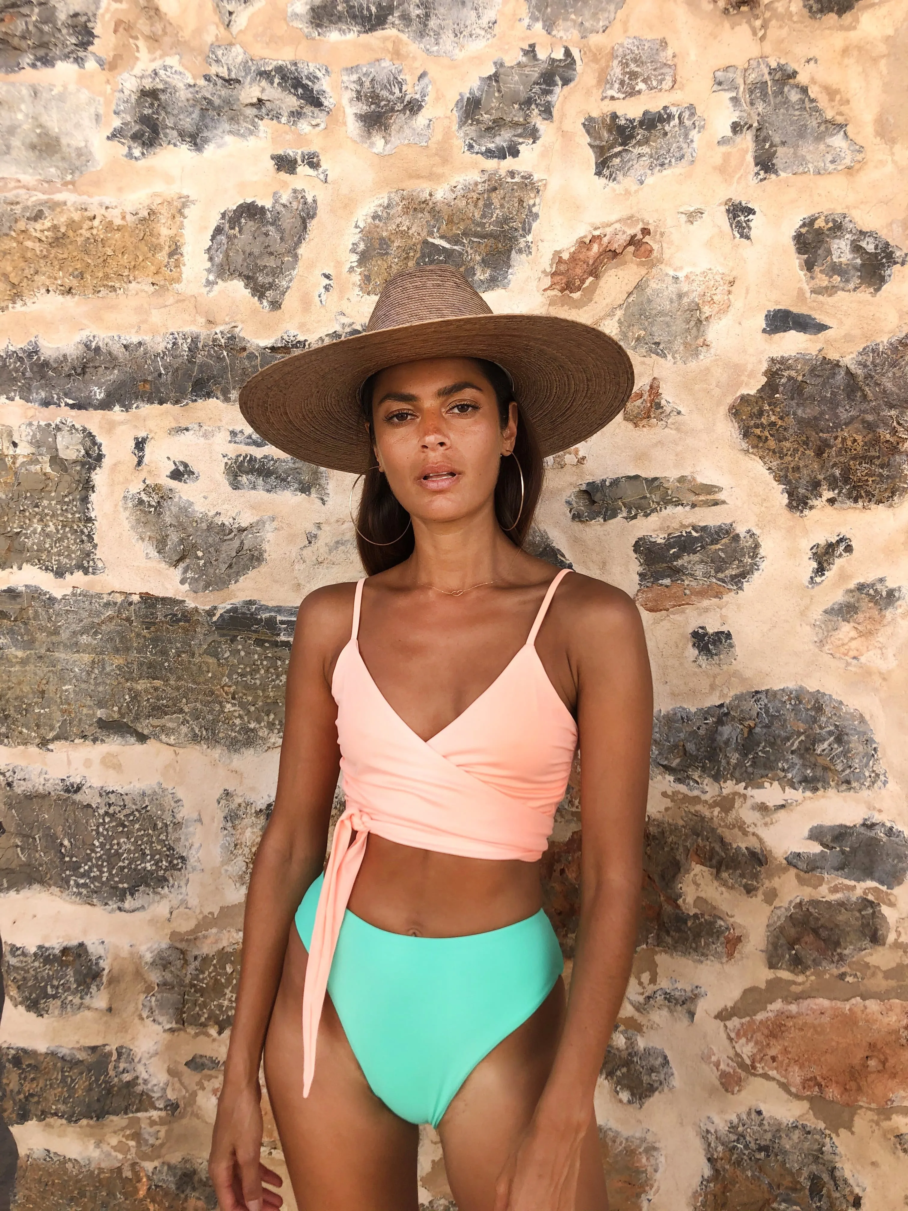 Oyster Top In  Peach