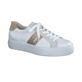 Paul Green White Leather Laced trainer 5330