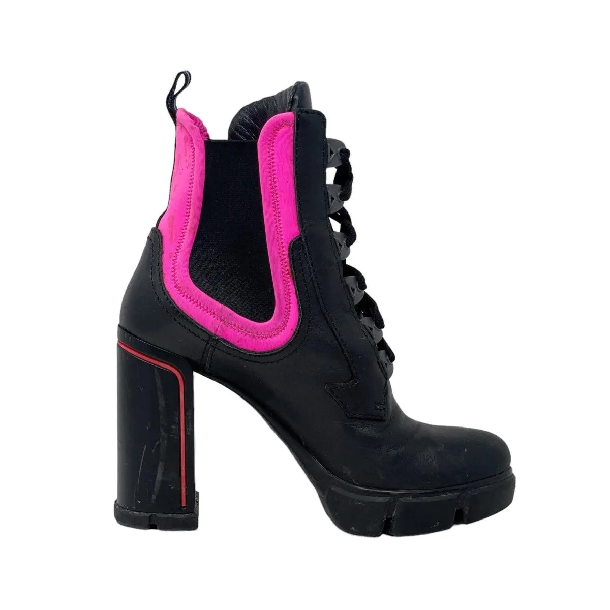 Prada Black Calfskin Ankle Boots 37