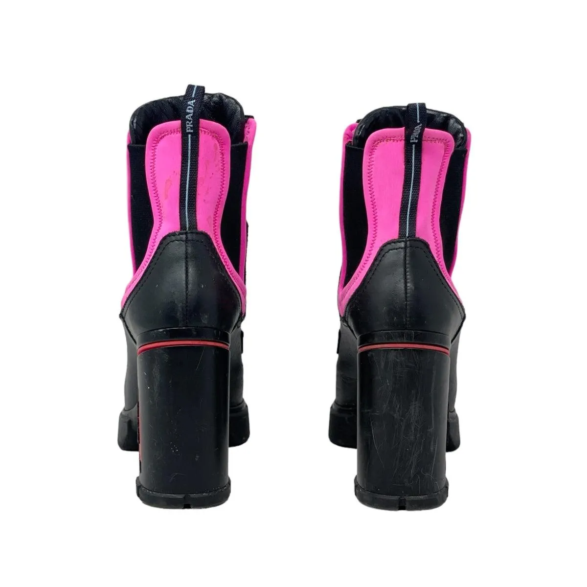 Prada Black Calfskin Ankle Boots 37