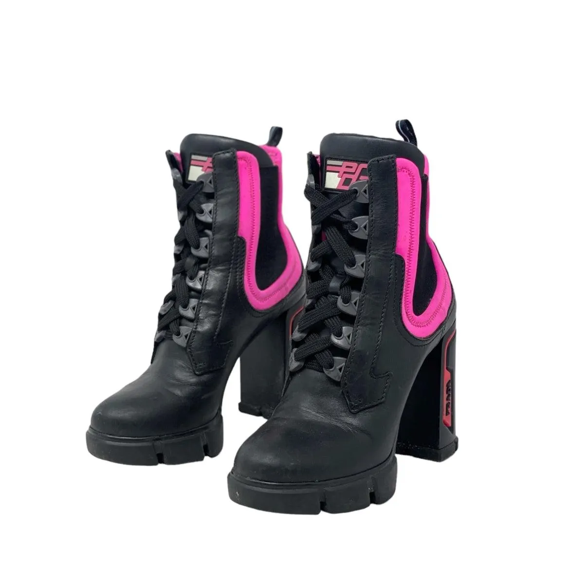 Prada Black Calfskin Ankle Boots 37