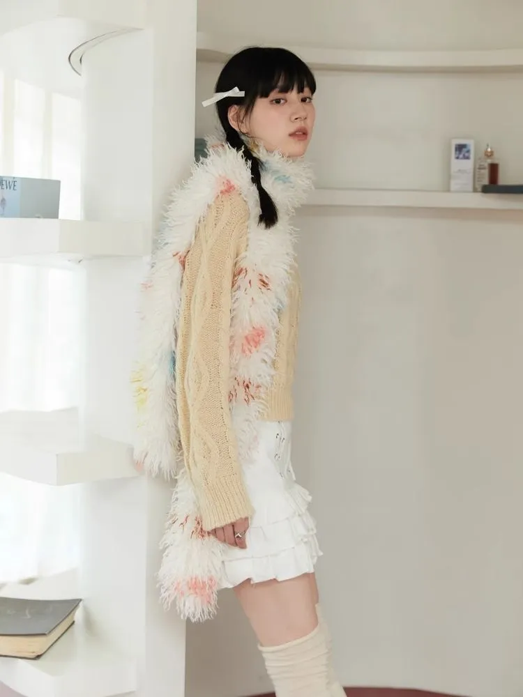 Rainbow Candy Styled Shaggy Plush Scarf【s0000006252】