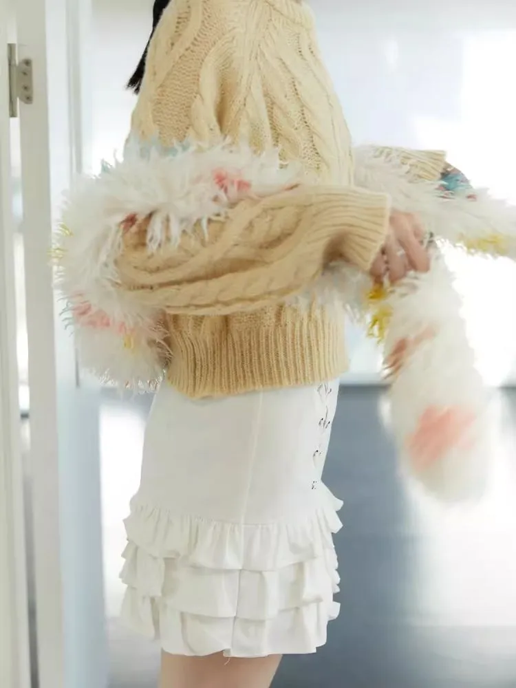 Rainbow Candy Styled Shaggy Plush Scarf【s0000006252】