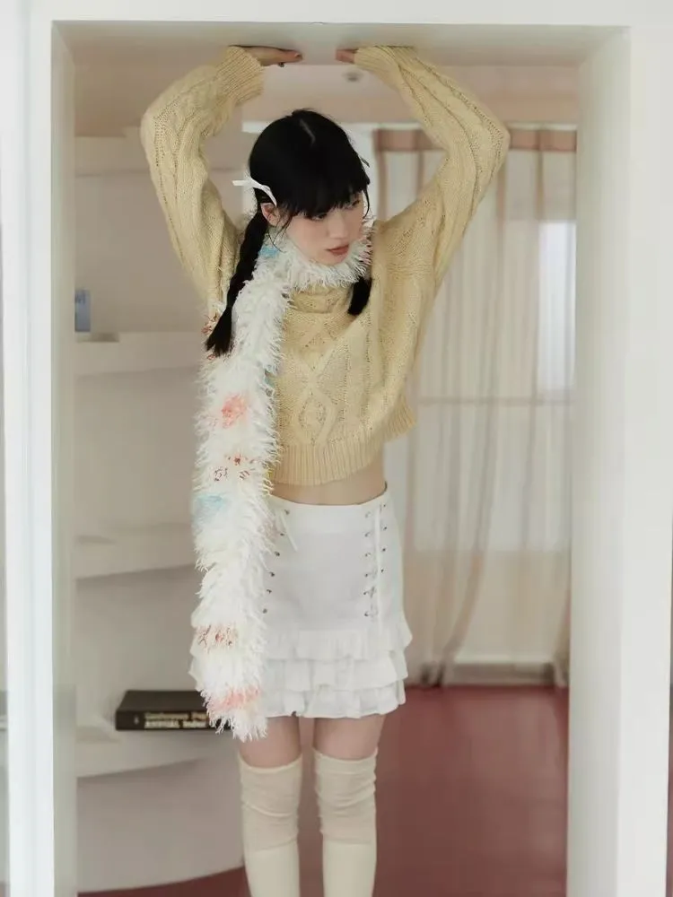 Rainbow Candy Styled Shaggy Plush Scarf【s0000006252】