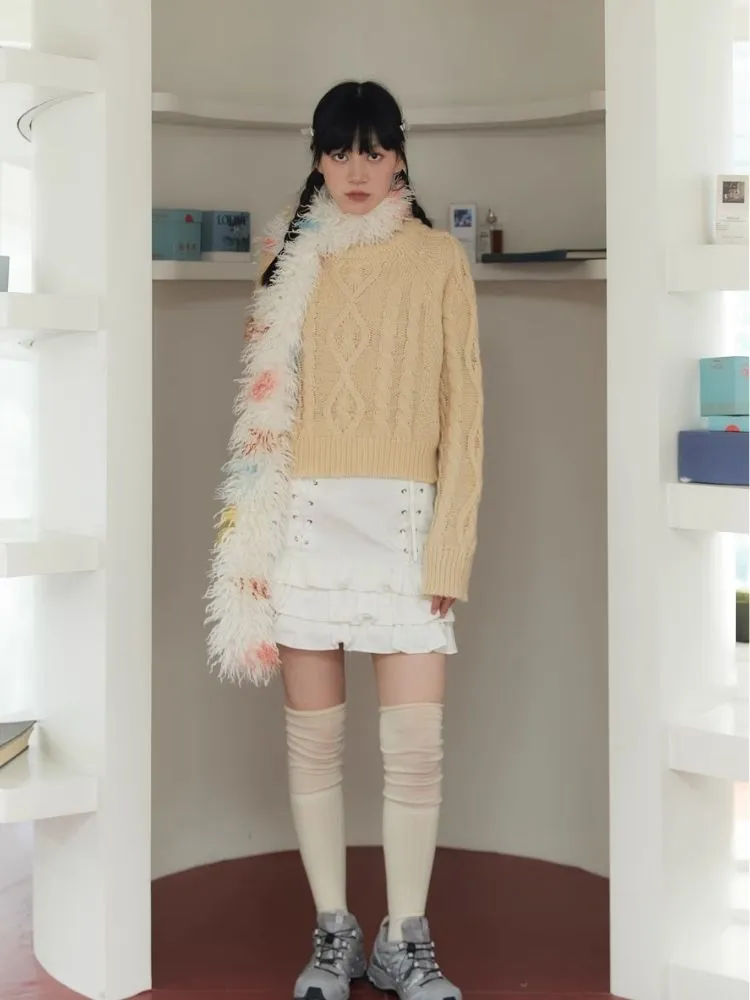 Rainbow Candy Styled Shaggy Plush Scarf【s0000006252】