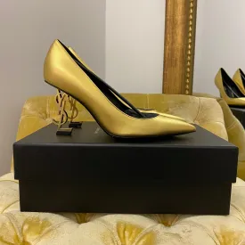 Saint Laurent Gold Opyum 85 Heels