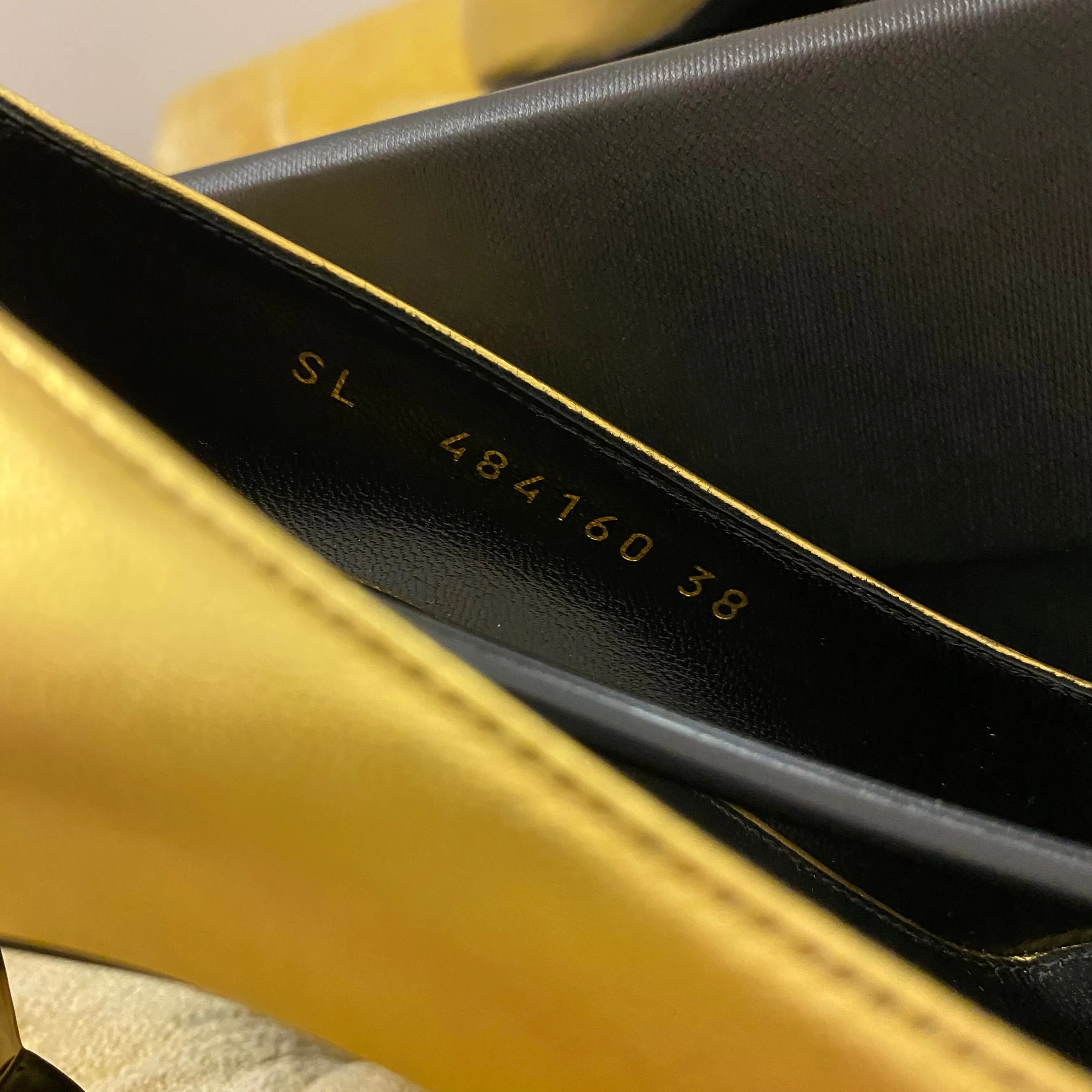 Saint Laurent Gold Opyum 85 Heels