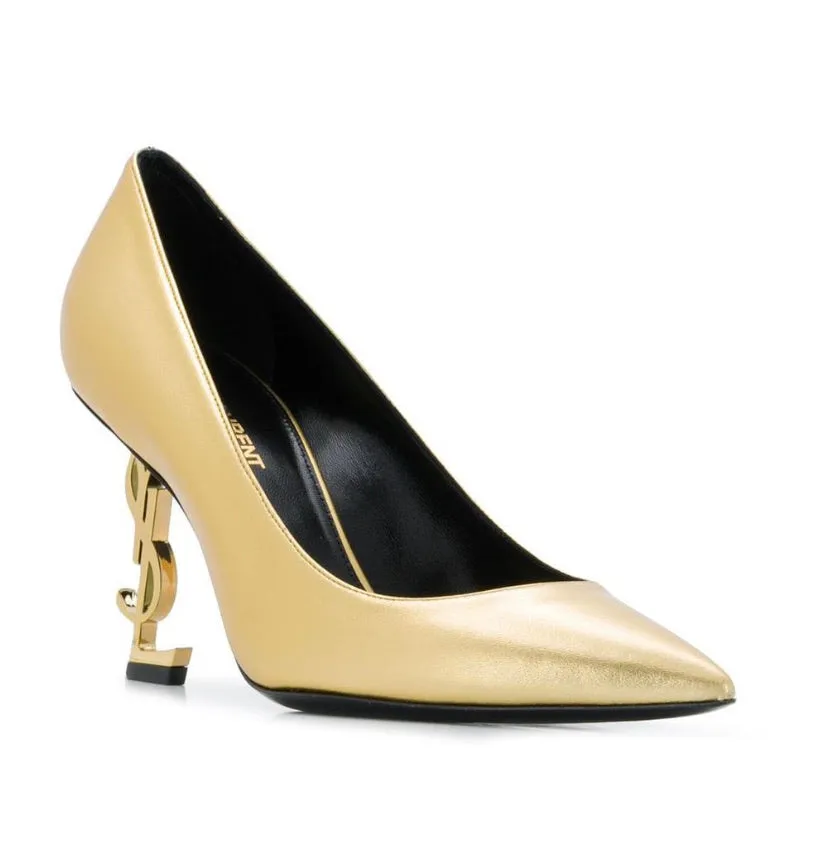 Saint Laurent Gold Opyum 85 Heels
