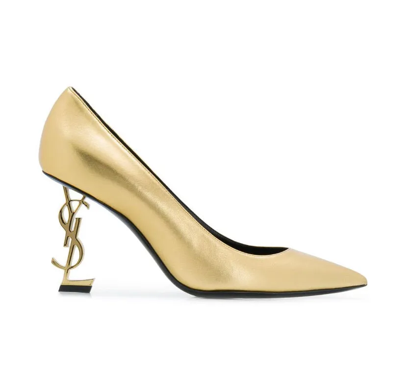 Saint Laurent Gold Opyum 85 Heels