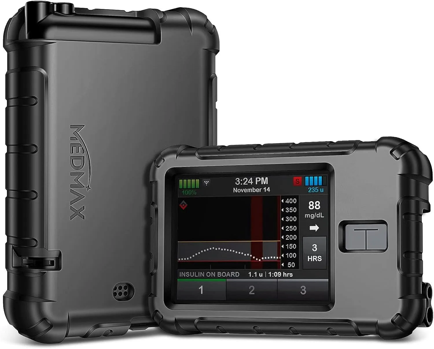 Silicone Protective Case for Tandem T:Slim X2 Insulin Pumps - Lightweight, Shockproof, Non-Slip Cover with Raised Bevel - Essential Accessory for Diabetics - Black