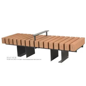 Timber Backless Bench with Center Arm, Envirowood Slats