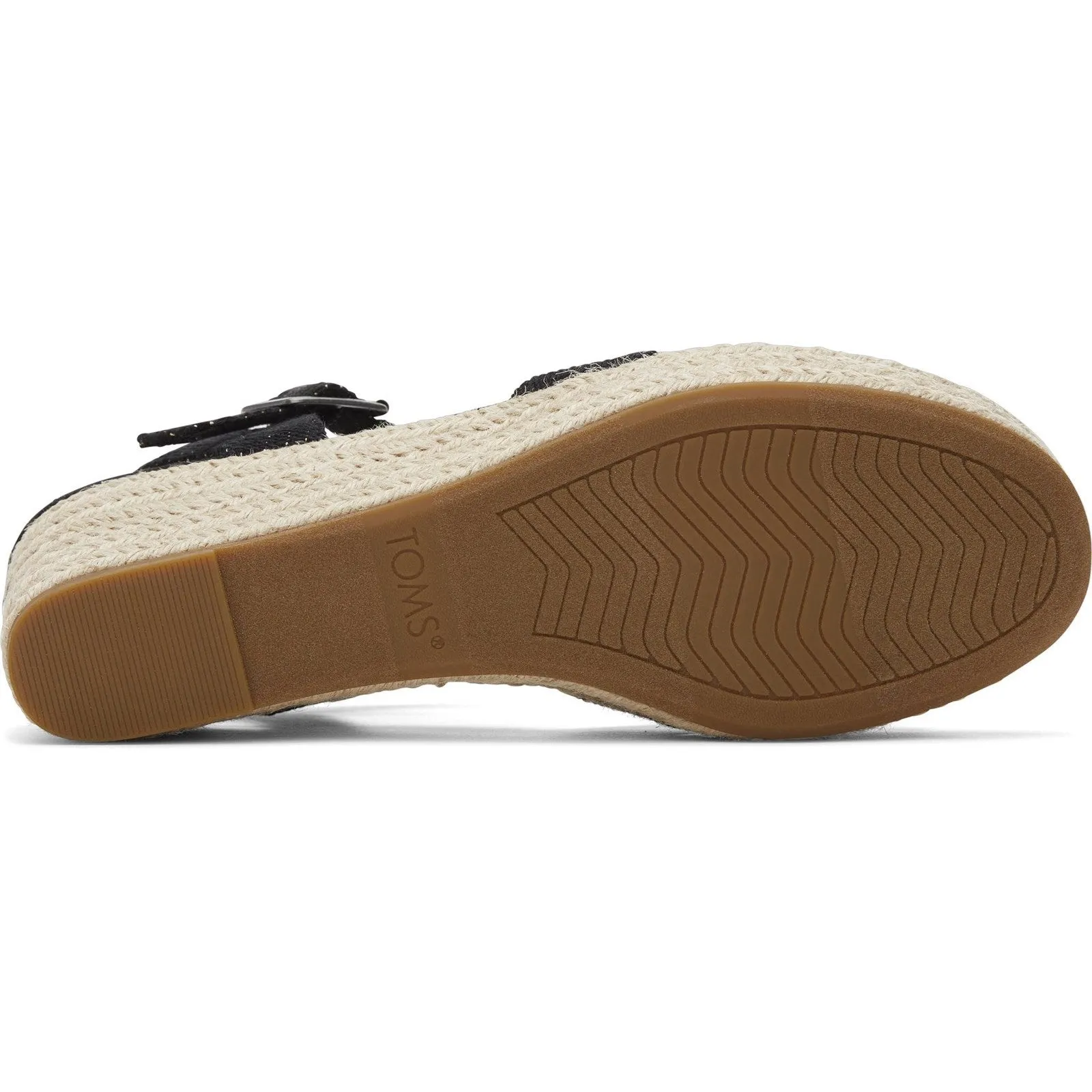 TOMS Audrey Womens Black Metallic Wedge Sandal
